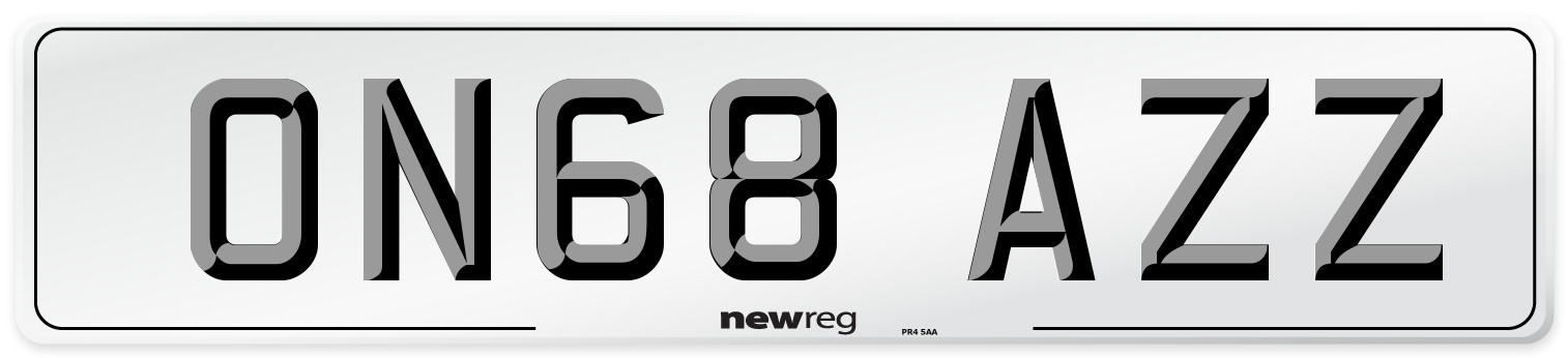ON68 AZZ Number Plate from New Reg
